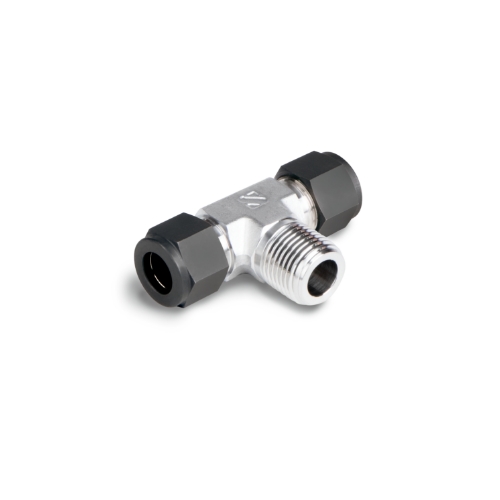 S-LOK Single Ferrule Tube Fitting, Male Branch Tee, Tube O.D 3/8in x Tube O.D 3/8in x 3/4in Male NPT